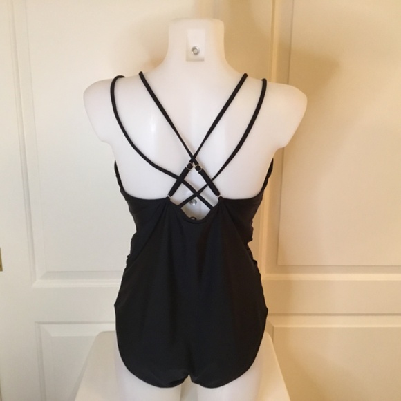 Women's V-Neck Tummy Control One Piece Bathing Suit - Picture 5 of 8